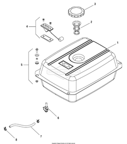 Fuel Tank (030404) Diagram and Parts List for 030404-01 7500EA Briggs and Stratton Generator